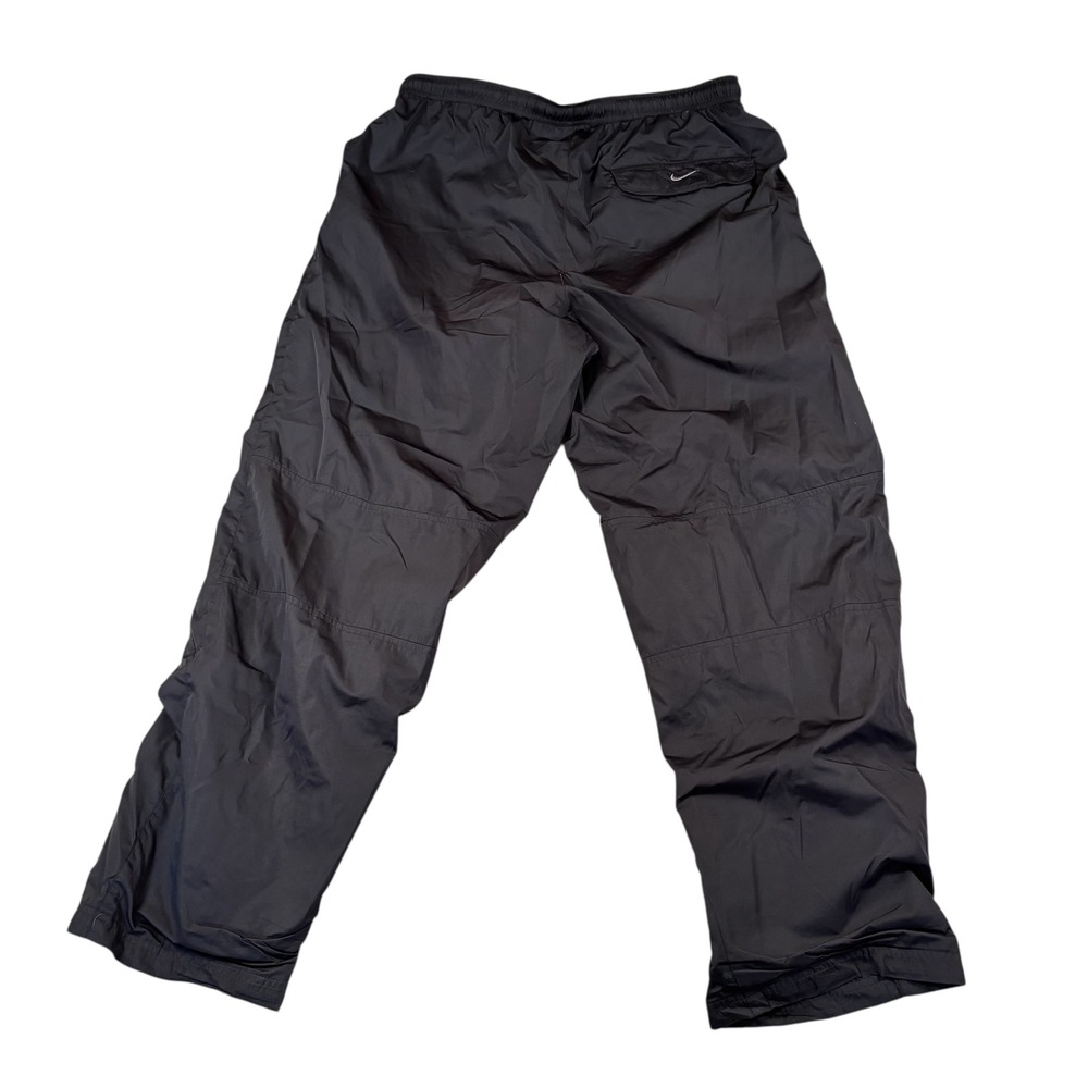 VTG Nike Black Nylon Track Pants Joggers Sweatpants GRAY Tag Sz XL Run DMC lined - Picture 3 of 11